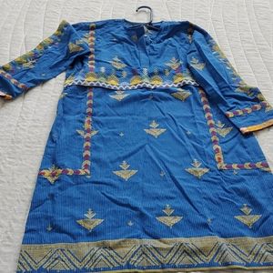 Blue embroidered tunic
